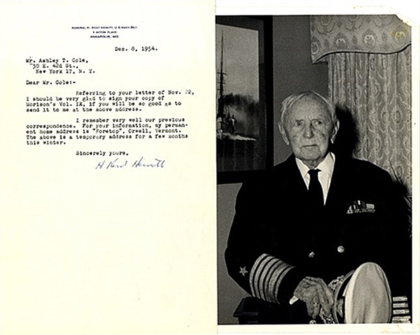 Typed Letter Signed by Admiral Hewitt