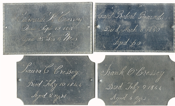 Four Silver Coffin Plates