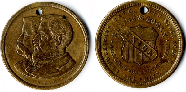 1884 Blaine and Logan Campaign Token