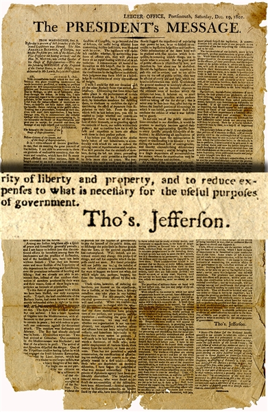 The First State of the Union Address by President Thomas Jefferson