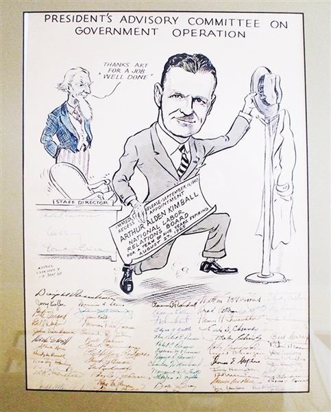President Eisenhower Signed Political Cartoon