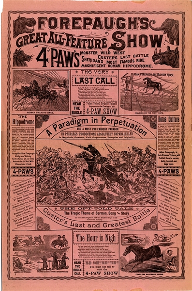 Exceptional Graphic newsprint Advertising Forepaugh’s Great All-Feature Show