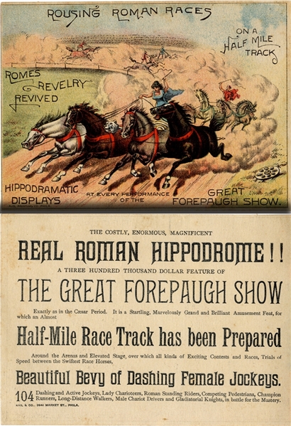 Circus Trade Card for  Forepaugh Shows