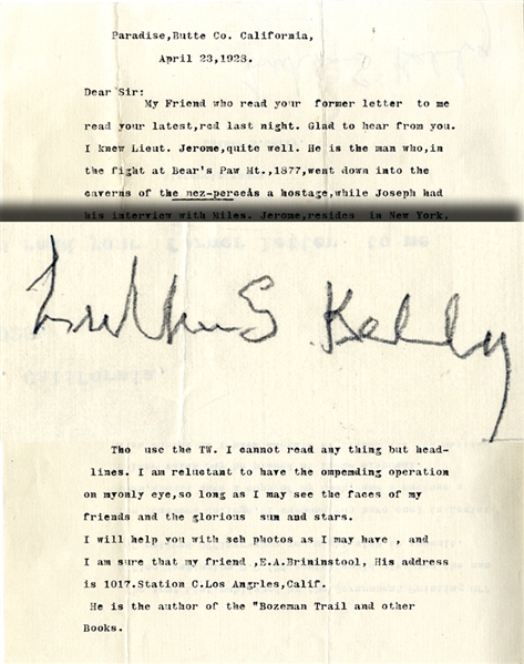 Note Western personality “Yellowstone’ Kelly Letter