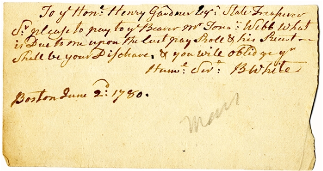 Revolutionary War-date Voucher For Soldier Who Served At Valley Forge