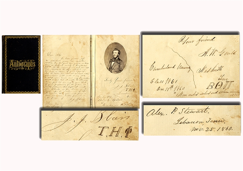 1860 Cumberland University Autograph & Photograph Book with Important Confederate Autographs 