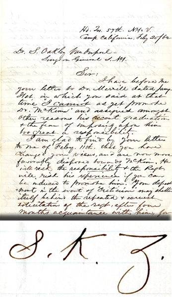 Scarce General S.K. Zook War Dated Letter