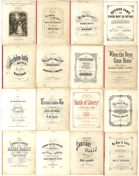 Group of 17 Civil War Period Music Sheets