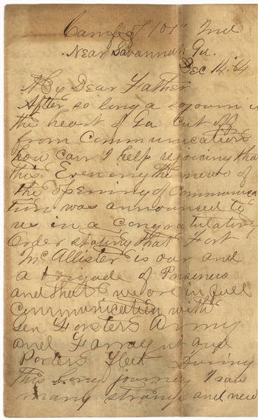 Gray Writes His Father of Sherman’s March To The Sea - Rapping The Slaves