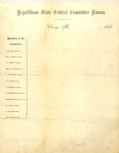 Lincoln Related Stationary - Notes several Lincoln Associates