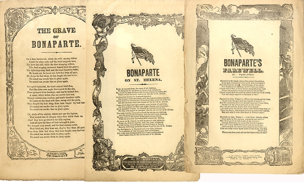 Three Bonaparte Song Sheets
