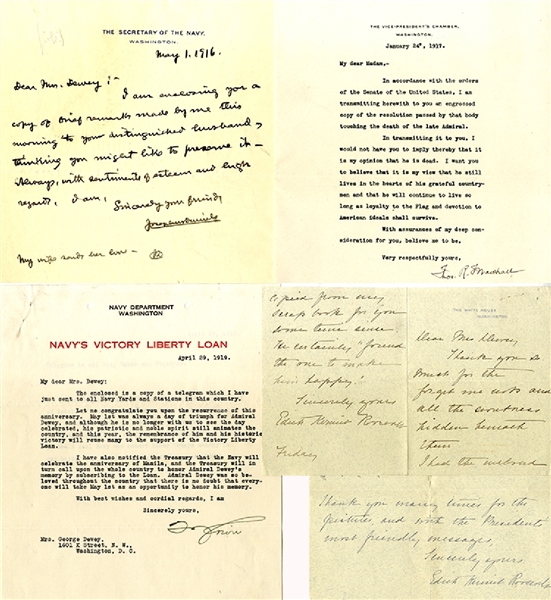 Group of Letters Sent To Admiral Dewey’s Wife - Includes Two By Edith Kermit Roosevelt