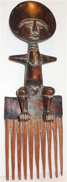 Ashanti Carved Comb From Rainforests of Central Ghana
