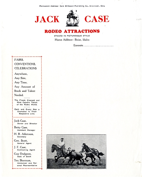 Jack Case Rodeo Lettersheet
