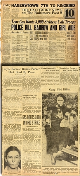 Same Day Report of the Killing of Bonnie and Clyde