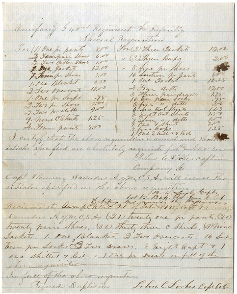 42nd Virginia Manuscript Document  Signed