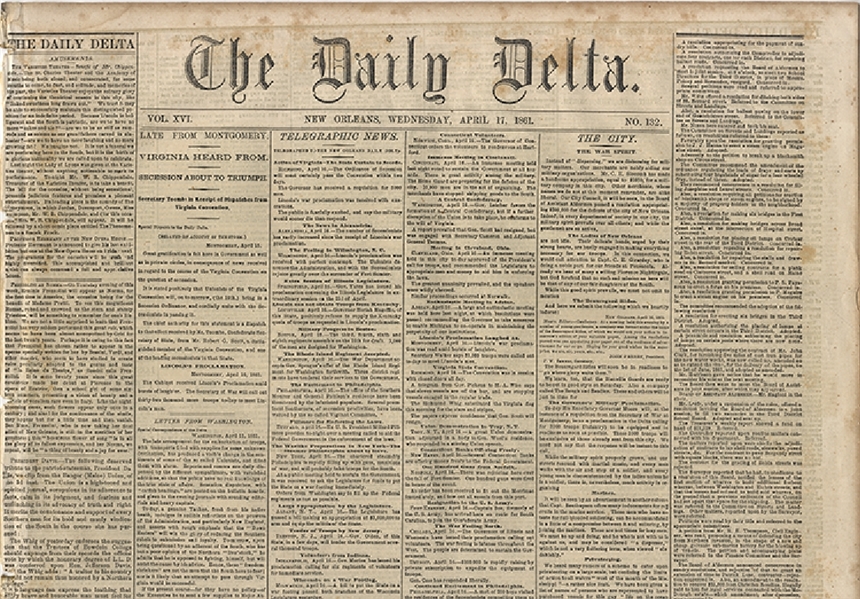 Confederate Newspaper reports Continued Secession