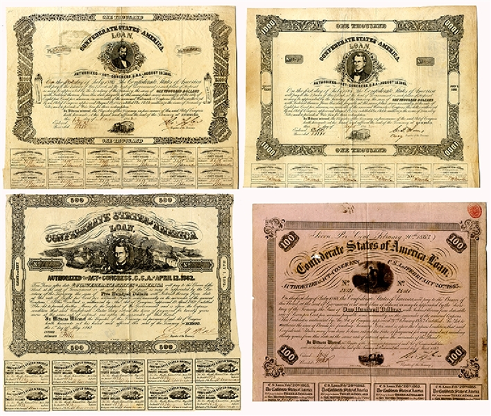 Group of Confederate Bonds