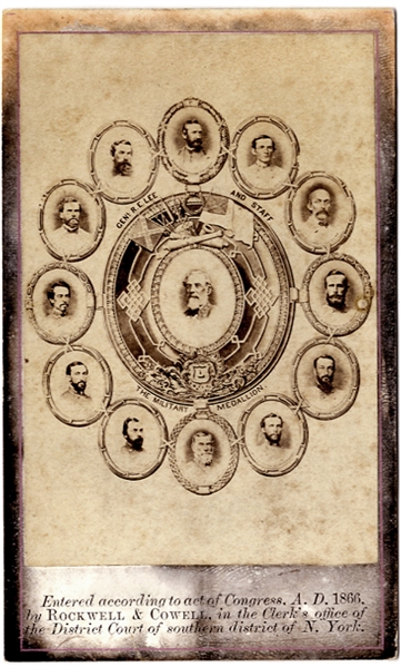 Rare Robert E. Lee and Staff Military Medallion CDV