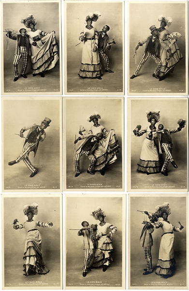 A Marvelous Series of Ten (9) French, Real-photo Postcards Black Dancers Performing a Dance Entitled Le Cake-Walk.