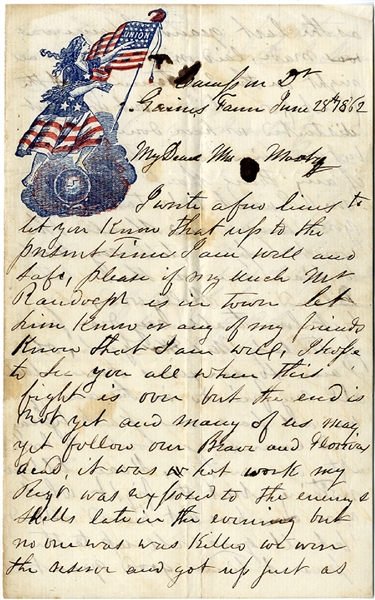 On Captured Yankee Stationery: Fighting Is Nothing New With Jackson's Army During The Seven Days Campaign. 