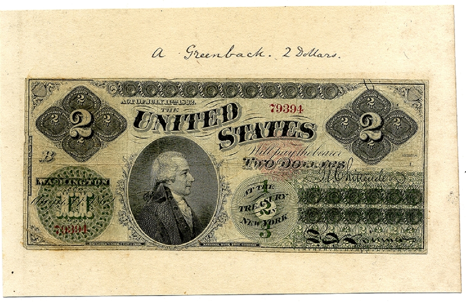 $2 Greenback, 2 1862 Legal Tender 