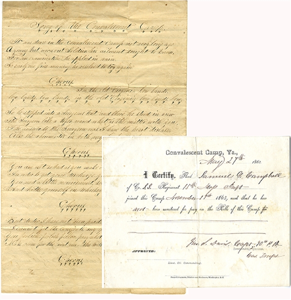 Rare 1st Massachusetts Sharpshooters Document