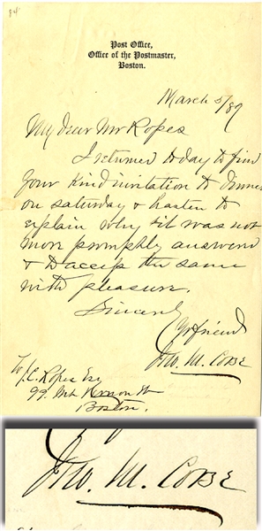 Union General Corse Letter. 