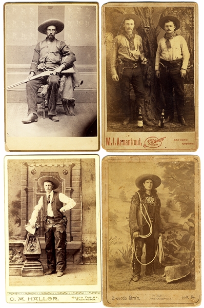 Four Western Men Cabinet Card Photographs