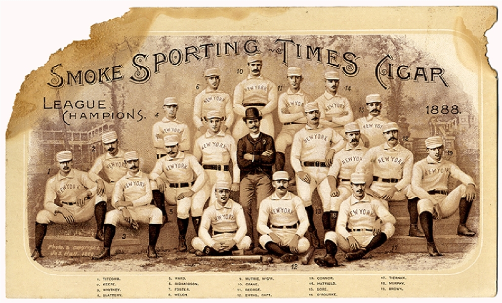 1888 Sporting Times New York Giants Cigar Card