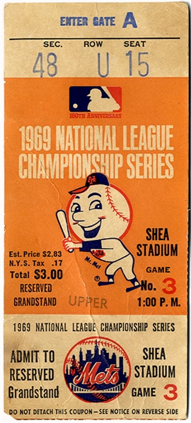 1969 Miricle Mets League Championship Ticket