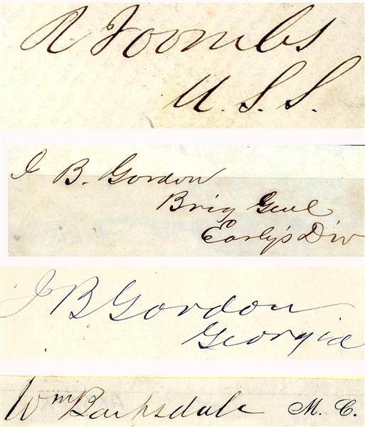 Group of Four Autographs Includes War-date General John B. Gordon