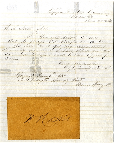 Confederate Document Signed by Major R.G. Wright, 27th Alabama and Major Cummings