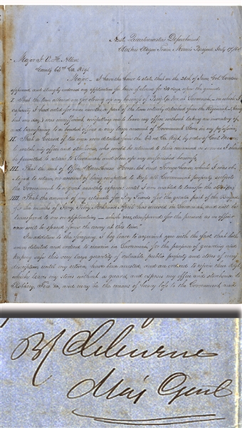 Document Signed by CSA Generals Cleburne, Hardee, Mercer Days Before the Battle of Atlanta