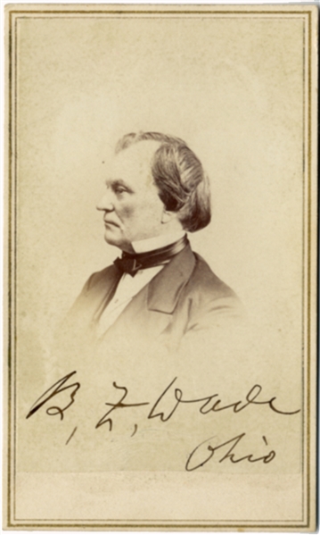 Radical Congressman Signed CDV From The Man Who Would Have Become Temporary President  Had Johnson Been Convicted