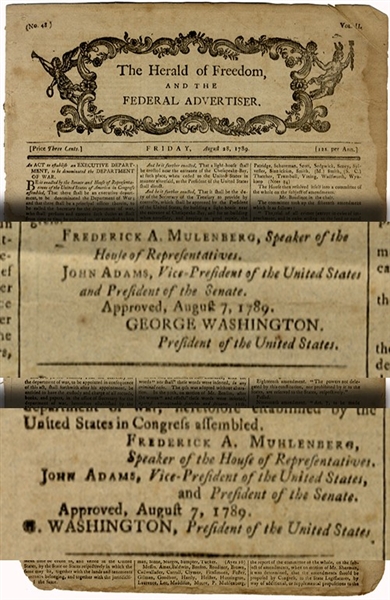 President George Washington Approves the Establishment of the Department Of War