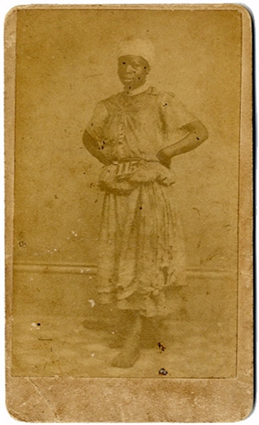 Carte de visite of a Slave Woman at Auction