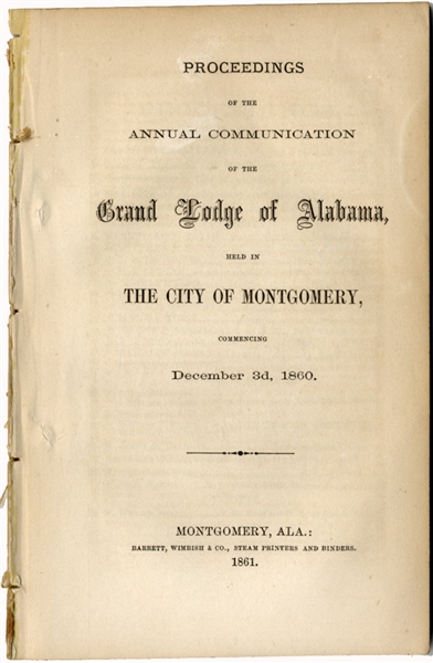 Confederate Masonic Imprint from Alabama