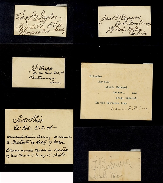 Group of Six (6) Confederate Autographs