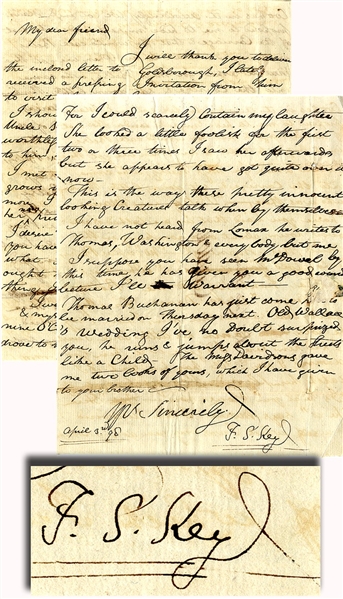 Francis Scott Key Autograph Letter Signed