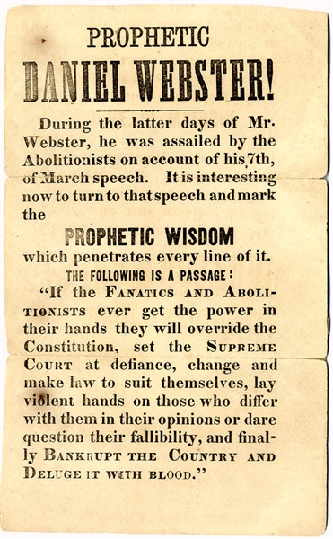 The Famous and Profound 1850 Webster Speech is Remembered