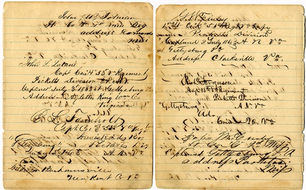 Confederate POW Autographs - Captured at Gettysburg