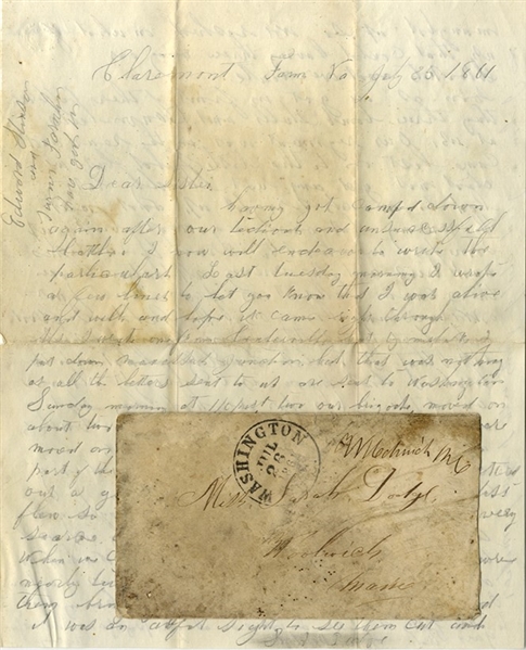 Battle of First Bull Run 3rd Maine Vols. Letter.