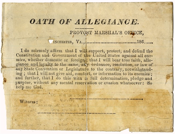 Winchester, Virginia Oath of Allegiance