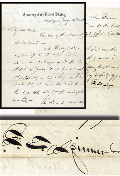 Treasurer Francis Elias Spinner Autograph Letter Signed