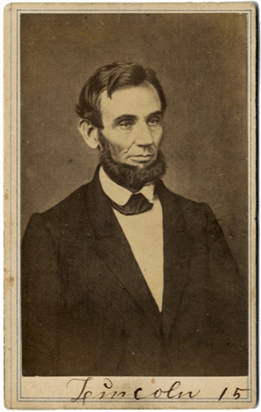 CDV of Abraham Lincoln Known as the  Speed Photo. 