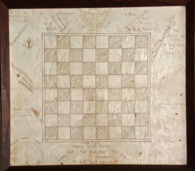 Spanish-American War Chess Board on Fabric