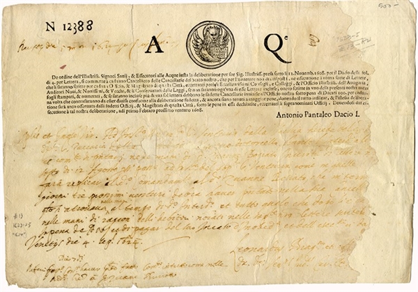 Venetial Letter Sheet from 1624