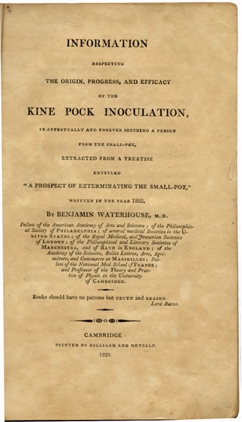 Kine Pox Inoculation Book - Small Pox
