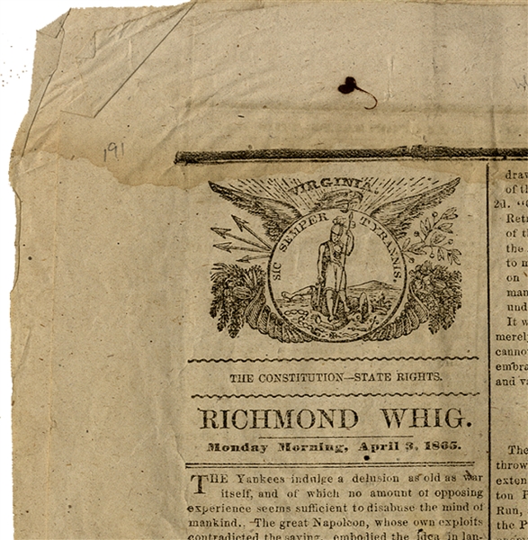 The Last Confederate Newspaper Printed In the Confederate Capital of Richmond